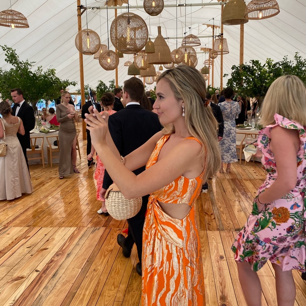 Ramy Brook Orange and Metallic Maxi Dress - Picture 6 of 7